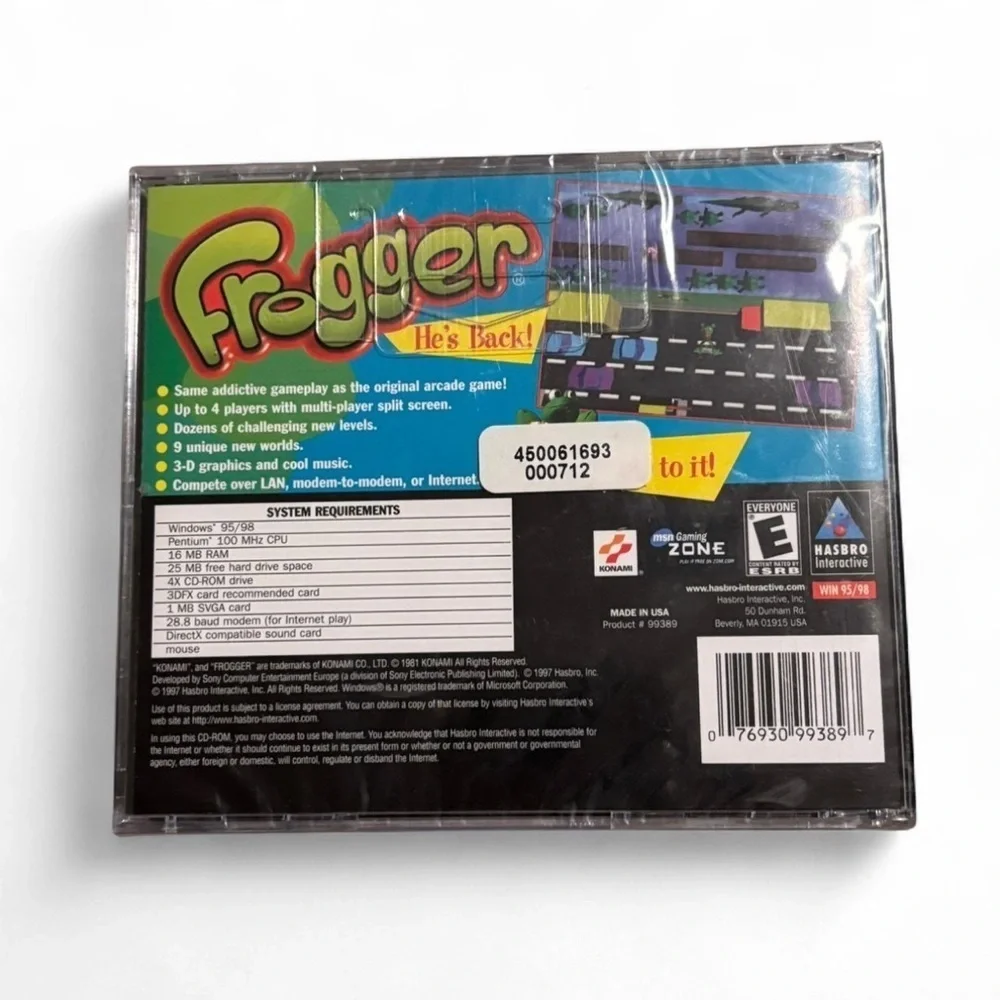 Frogger He’s Back! PC CD ROM Sealed New Hasbro Win 95/98 Retro 1997 Game